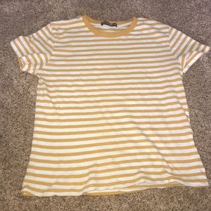 brandy melville yellow and white striped top